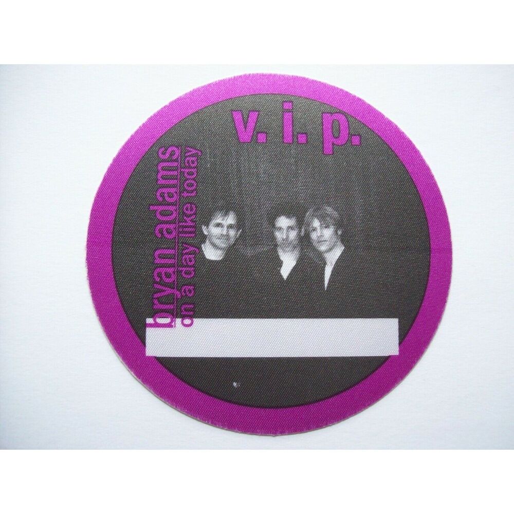 Bryan Adams VIP Backstage Concert Pass Original On A Day Like Today Vintage NOS
